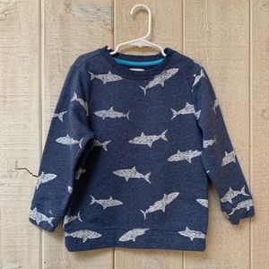 Size 5 boys Old Navy crew neck shark sweatshirt